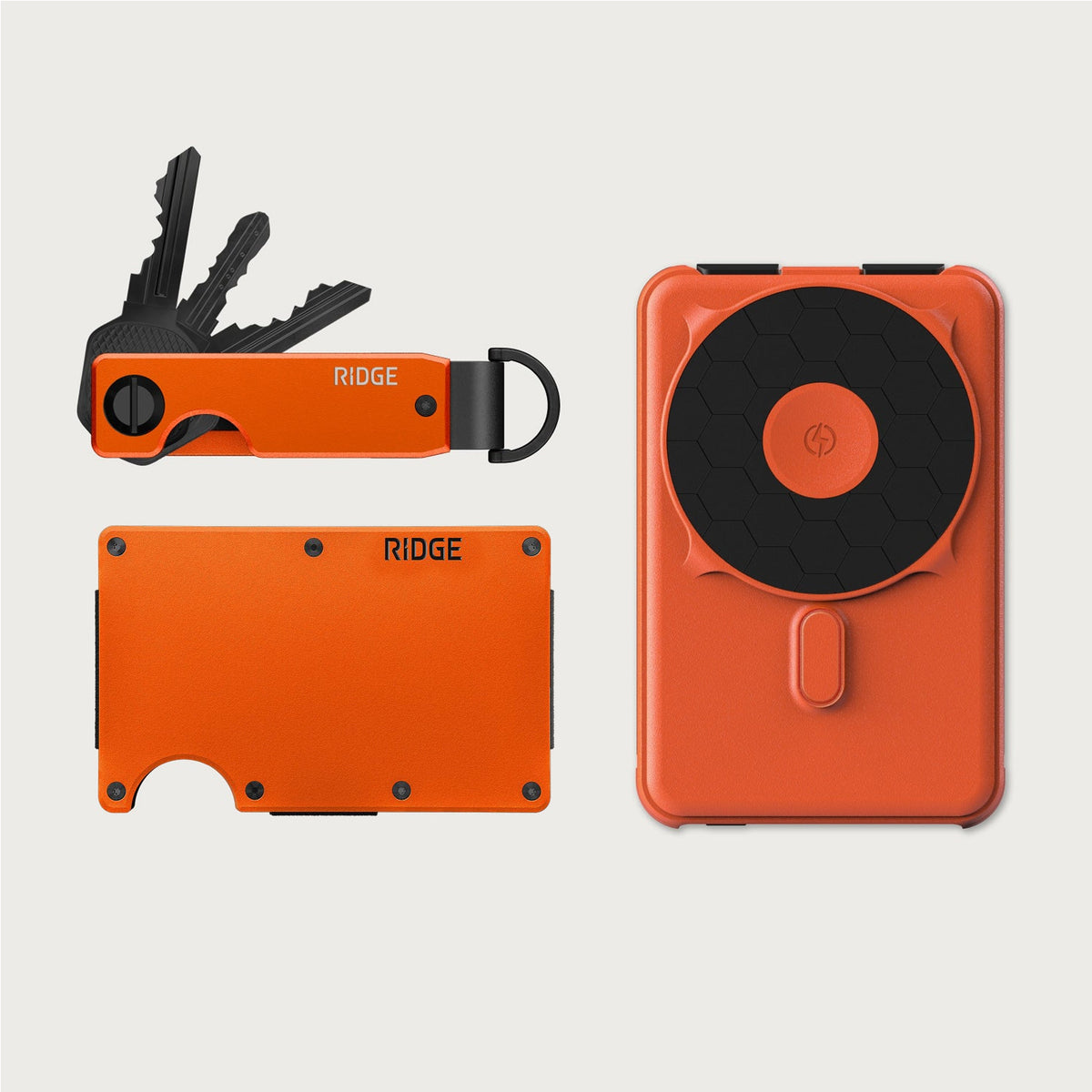 Ridge Wallet + Power Bank + KeyCase - Basecamp Orange