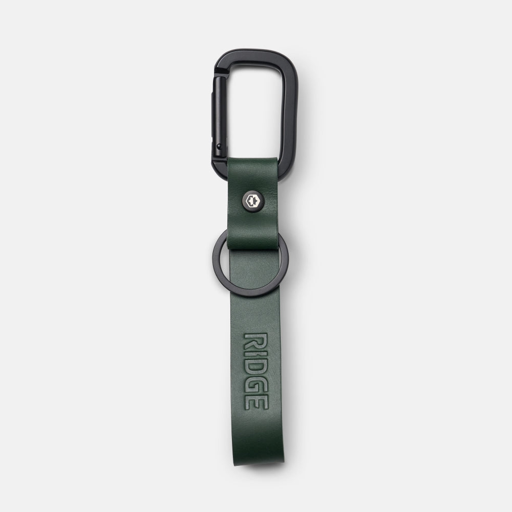 Ridge Keychain - Hunter Green Leather